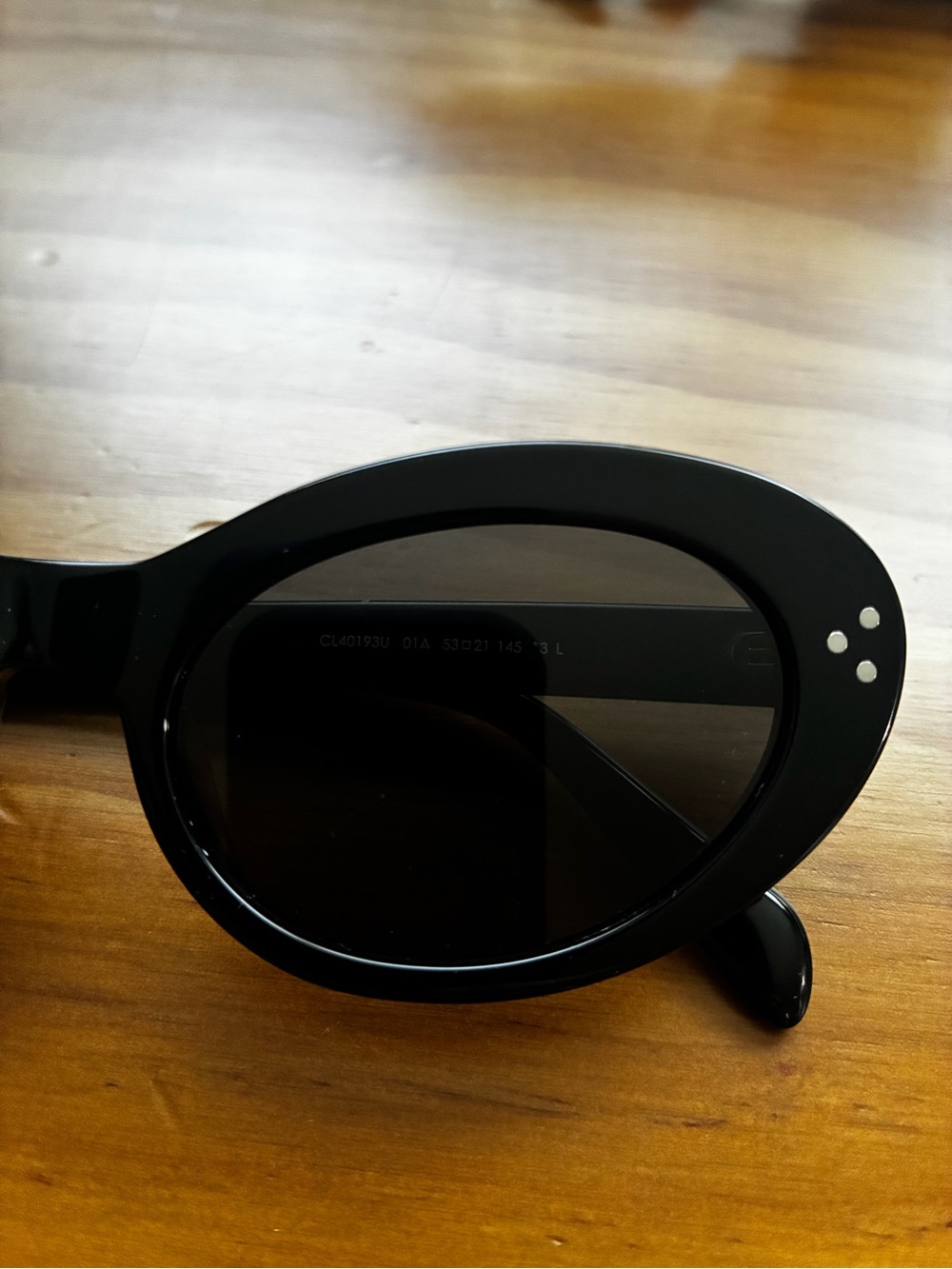 Celine Black Oval Women's Sunglasses - Picture 5 of 9